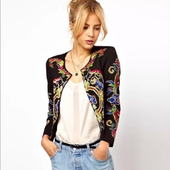 embroidered cropped jacket